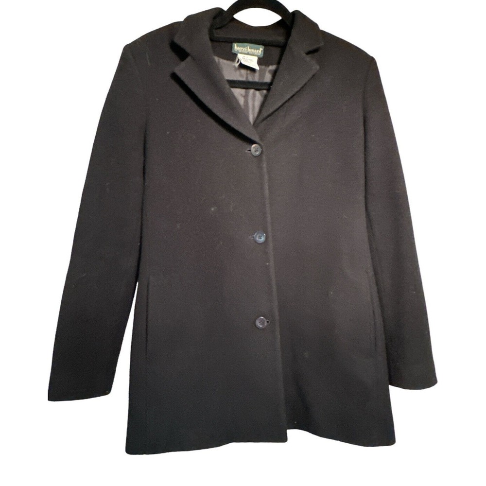 Vintage Harve' Benard Holtzman Wool‎ Cashmere Coat Jacket Womens 4 Black Ukraine
